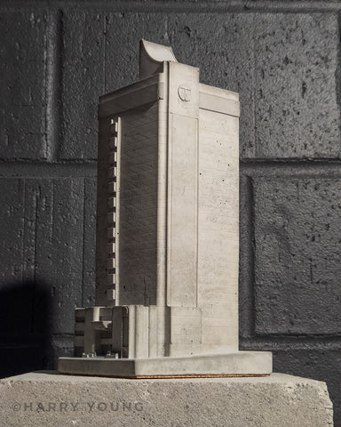 Forbidden Skate Ramp Concrete sculpture based on the Perth Telstra Building by Harry Young