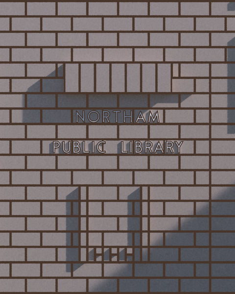 Northam Library and former Council Offices by Iwan Iwanoff illustration by Harry Young Closeup
