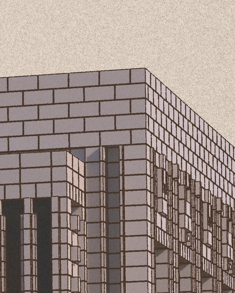 Northam Library and former Council Offices by Iwan Iwanoff illustration by Harry Young Close Up
