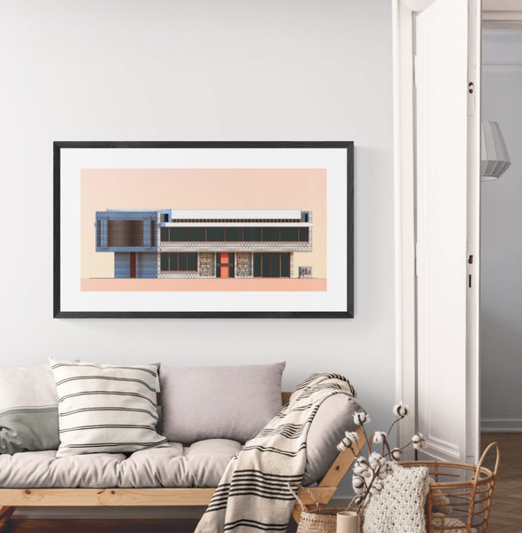Iwanoff House by Iwan Iwanoff in Floreat illustration by Harry Young Framed Example