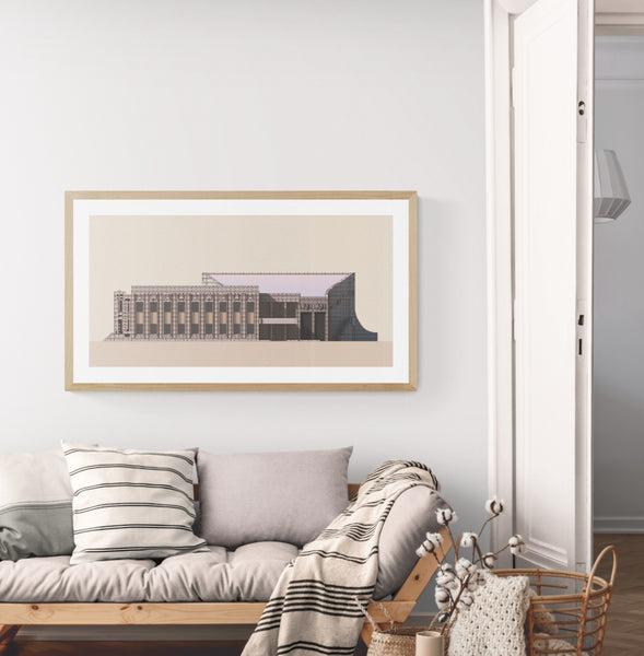 Northam Library and former Council Offices by Iwan Iwanoff illustration by Harry Young Framed Example