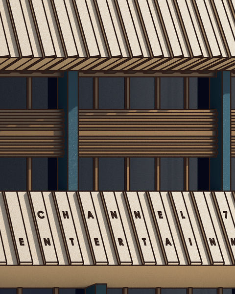 Perth Entertainment Centre digital art print by Harry Young Close up