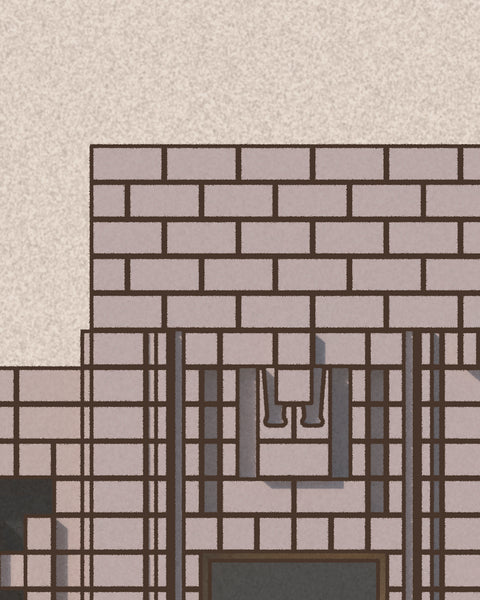 Northam Library and former Council Offices by Iwan Iwanoff illustration by Harry Young Close Up